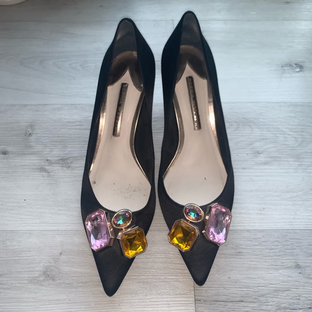 Sophia Webster jeweled heels in black